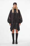 Square Bomber Jacket in Soft Shell Black