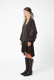 Square Bomber Jacket in Soft Shell Black